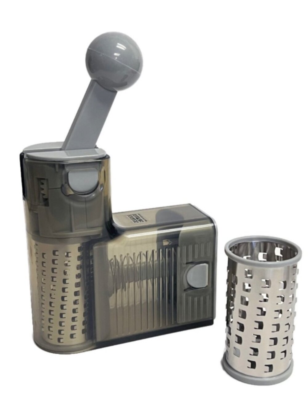Kuhn Rikon Handheld Ratchet Grater w/ 2 Barrels K88999 GREY NEW